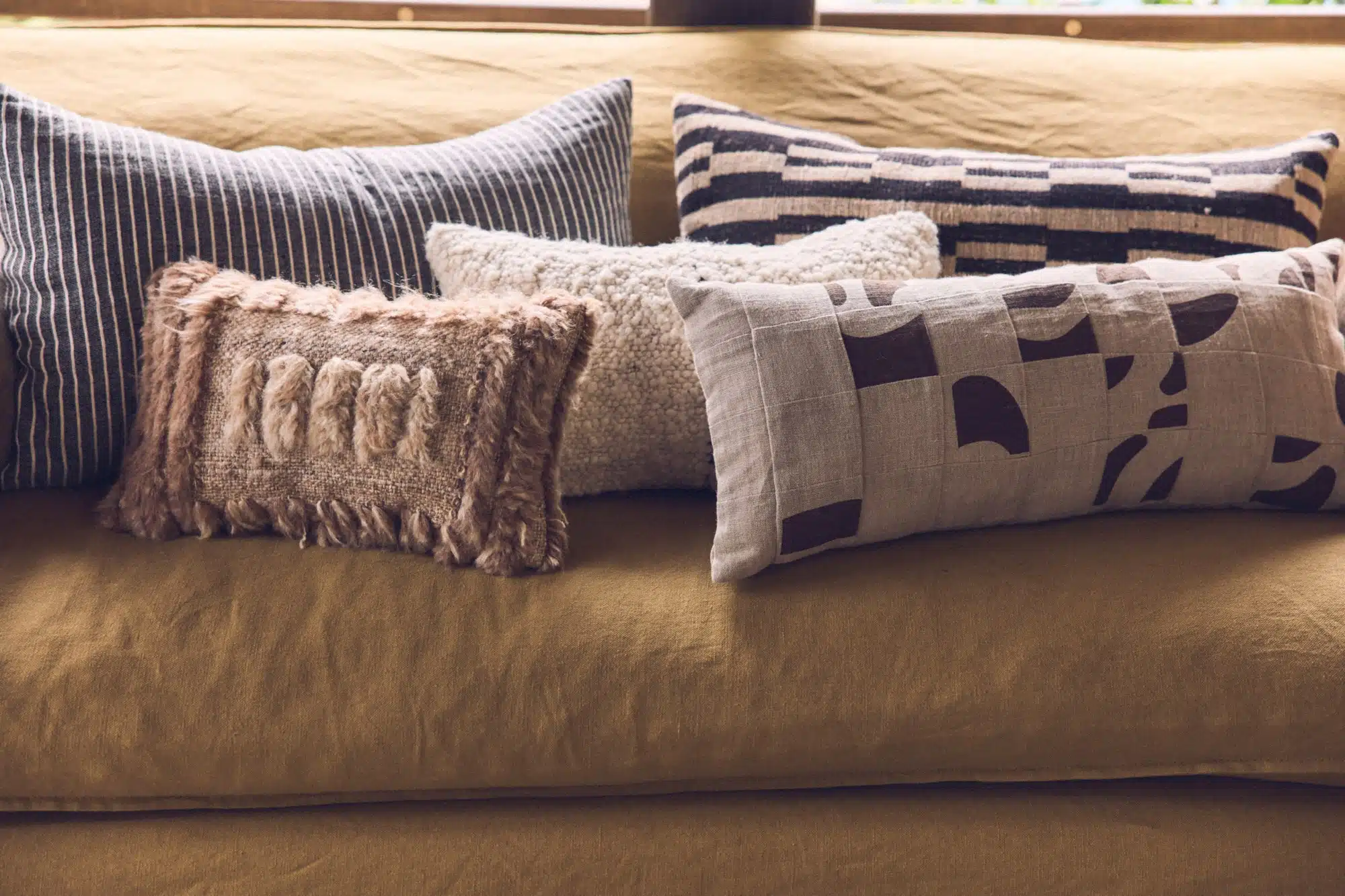 Natural furry cushion