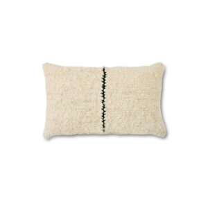 Natural wool striped cushion