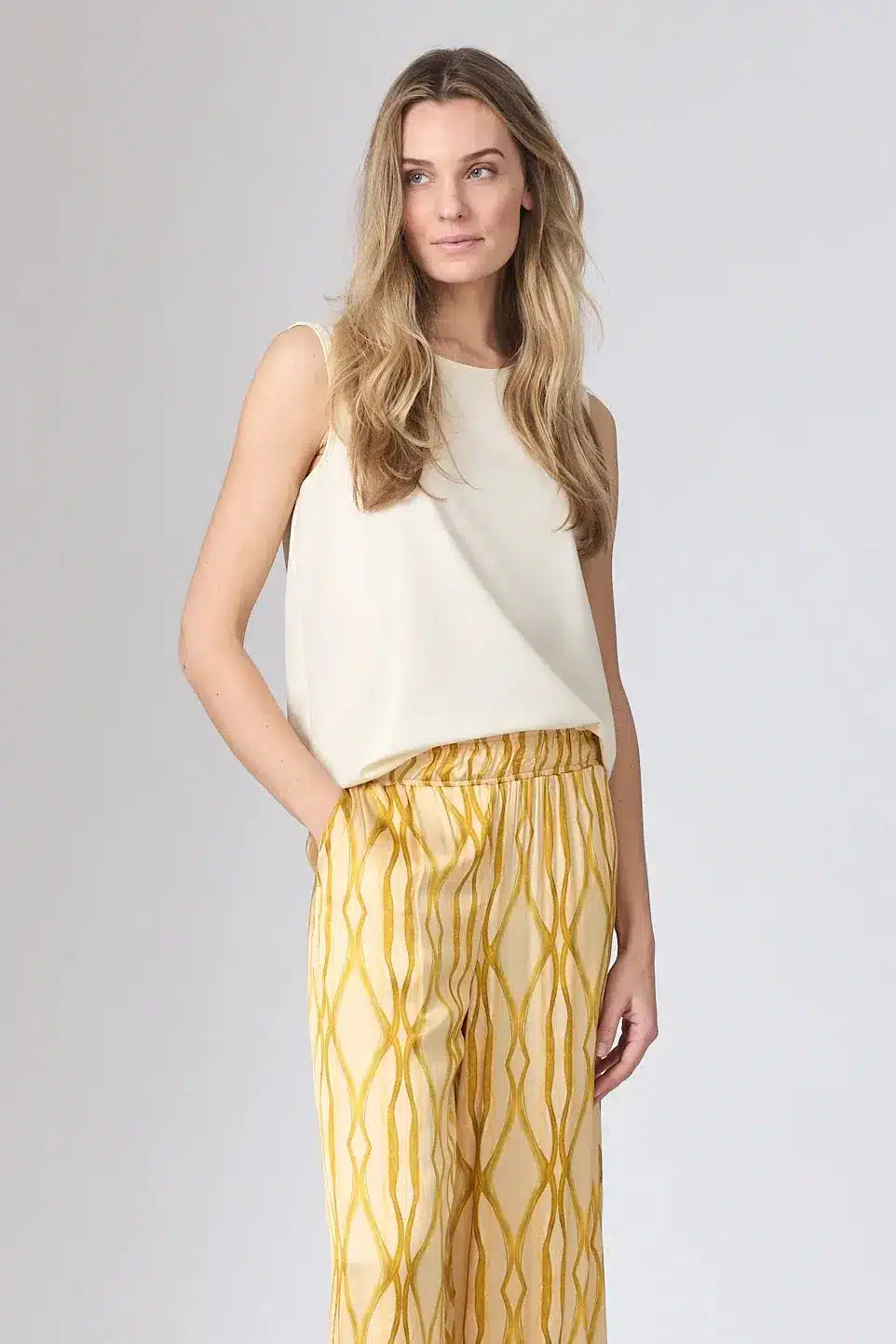 Nola pants Shine Sabbia - Banana