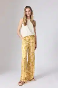 Nola pants Shine Sabbia - Banana