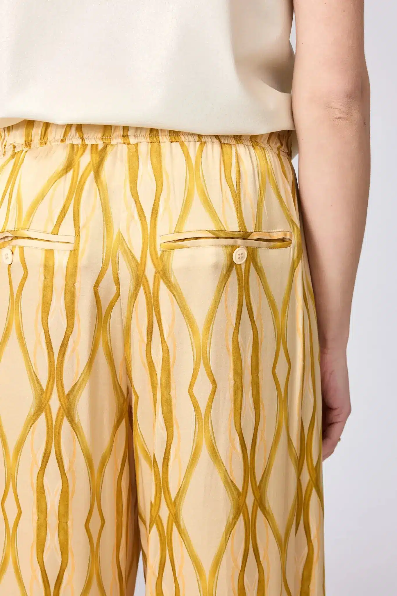 Nola pants Shine Sabbia - Banana
