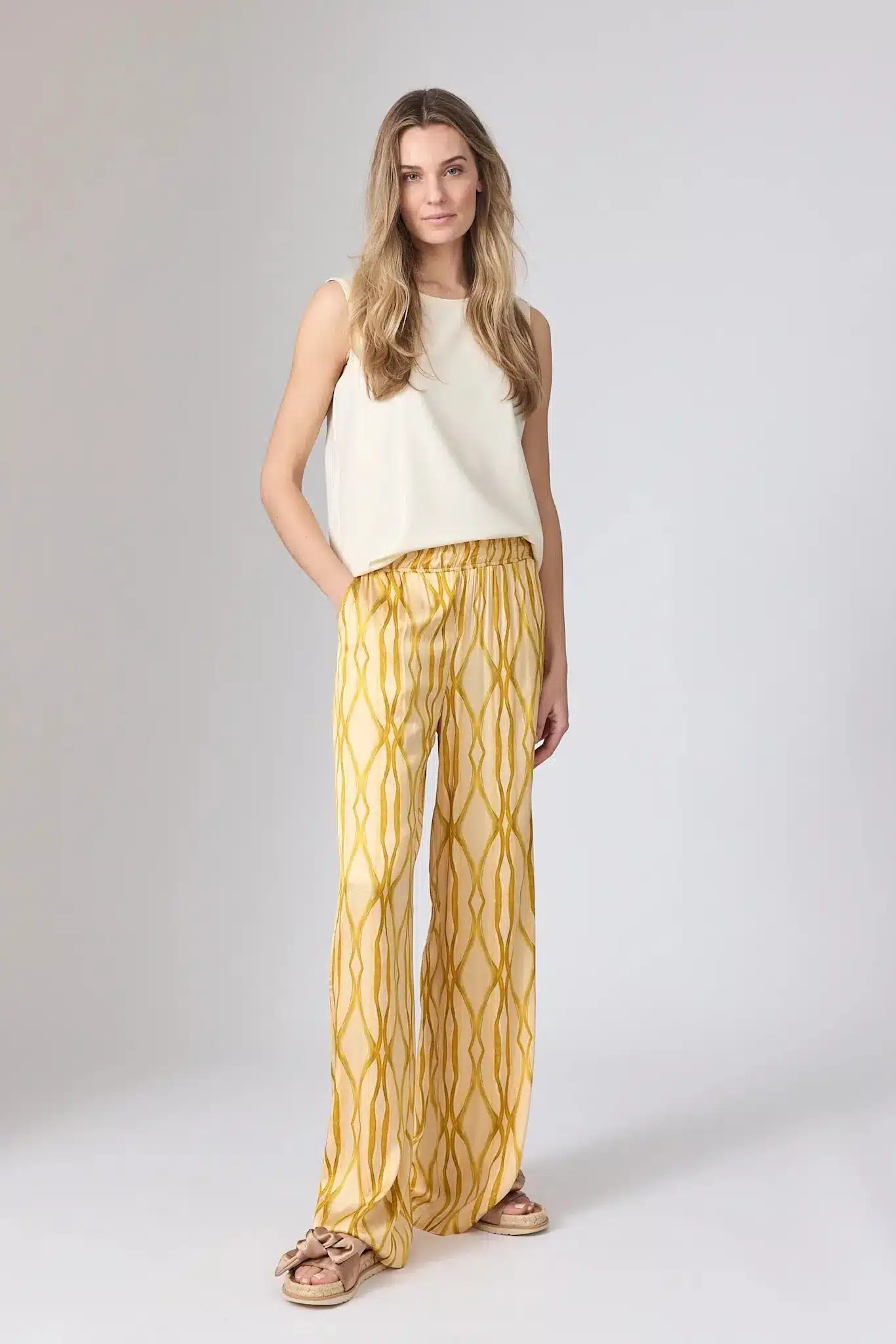 Nola pants Shine Sabbia - Banana