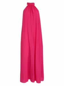 Opeya Solid Halterneck Dress - Fuchsia Fedora
