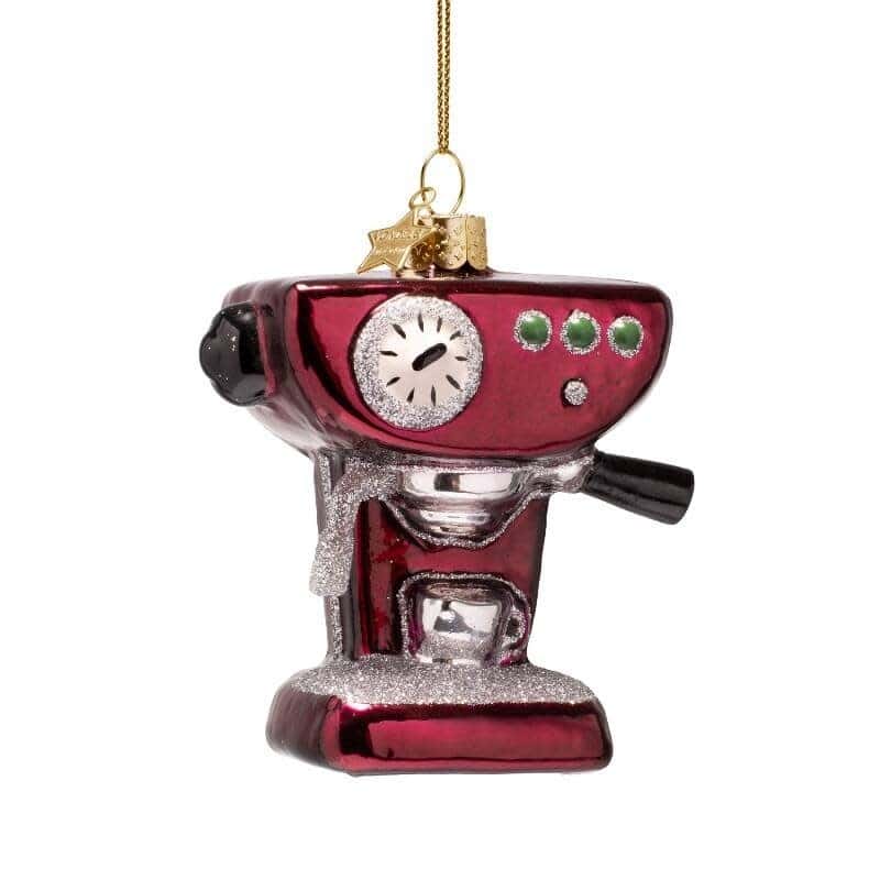 Ornament burgundy coffee machine