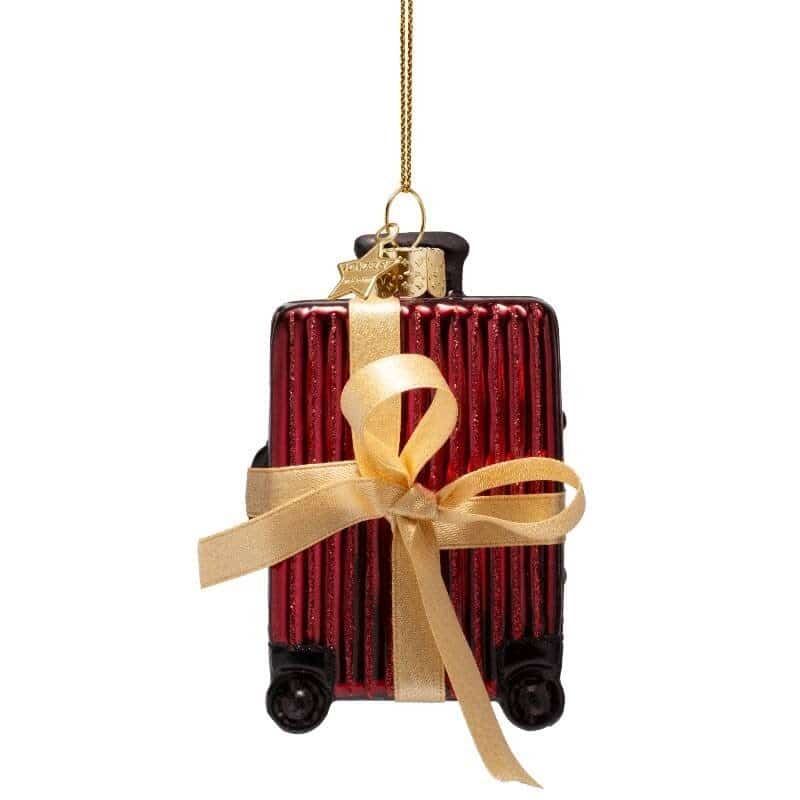 Ornament burgundy ribbed suitcase