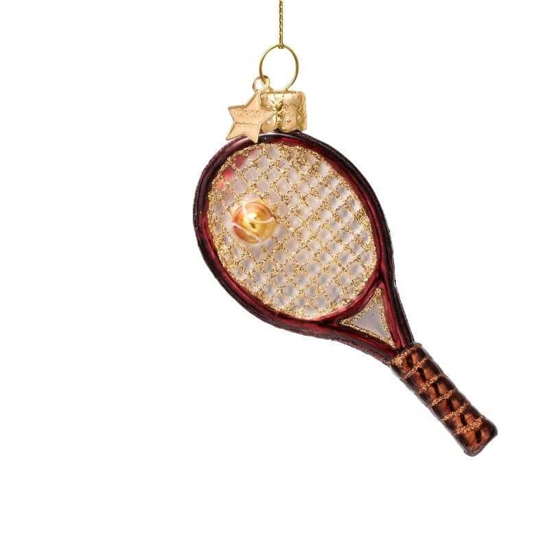 Ornament burgundy tennis racket