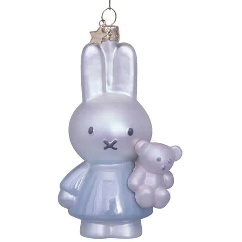 Ornament glass Nijntje/Miffy baby blue w/bear w/box