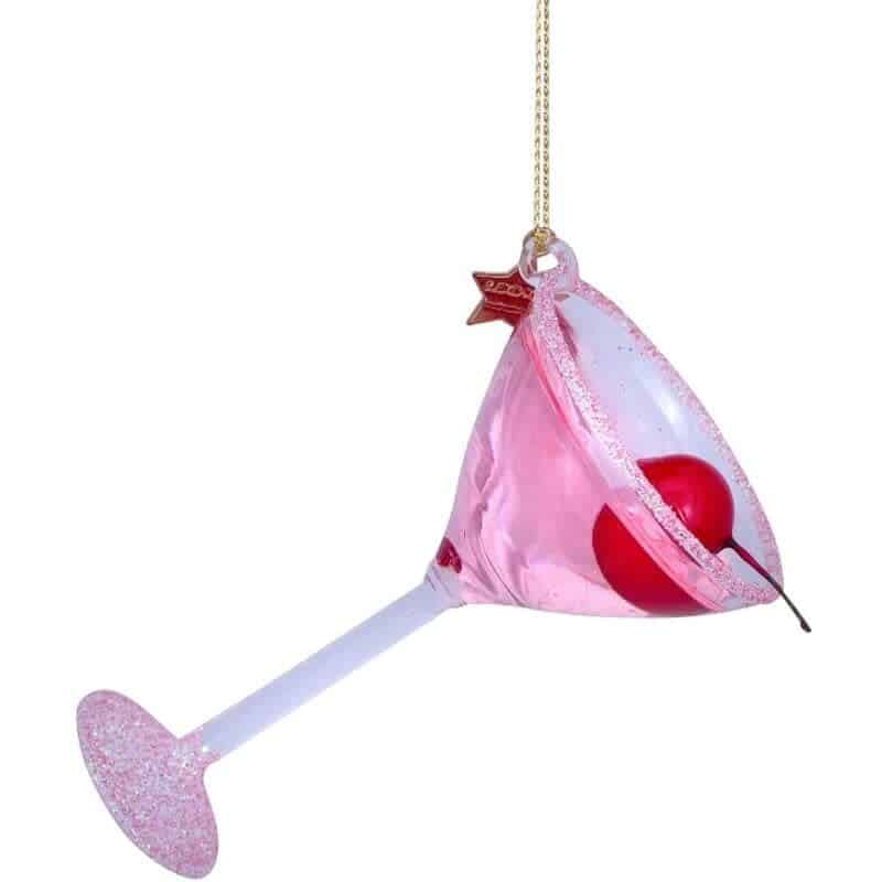 Ornament glass pink cosmopolitan cocktail