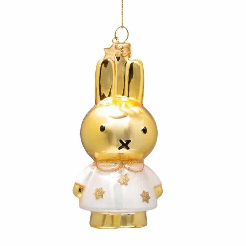 Ornament Nijntje/Miffy gold w/star dress