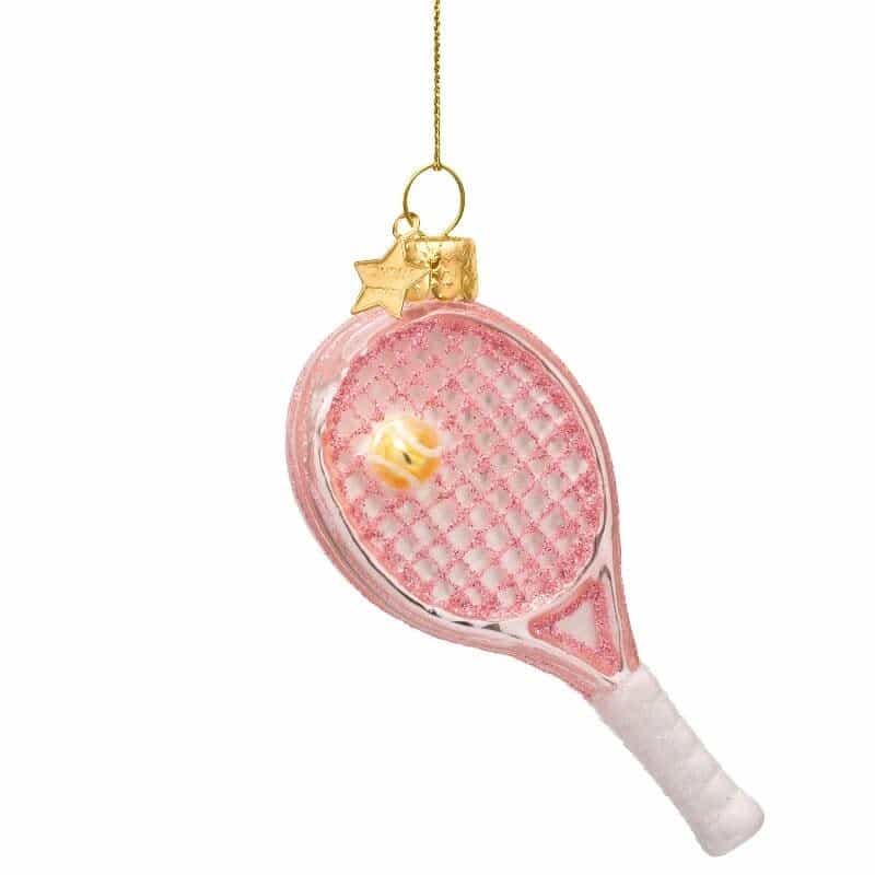 Ornament opal soft pink tennis racket