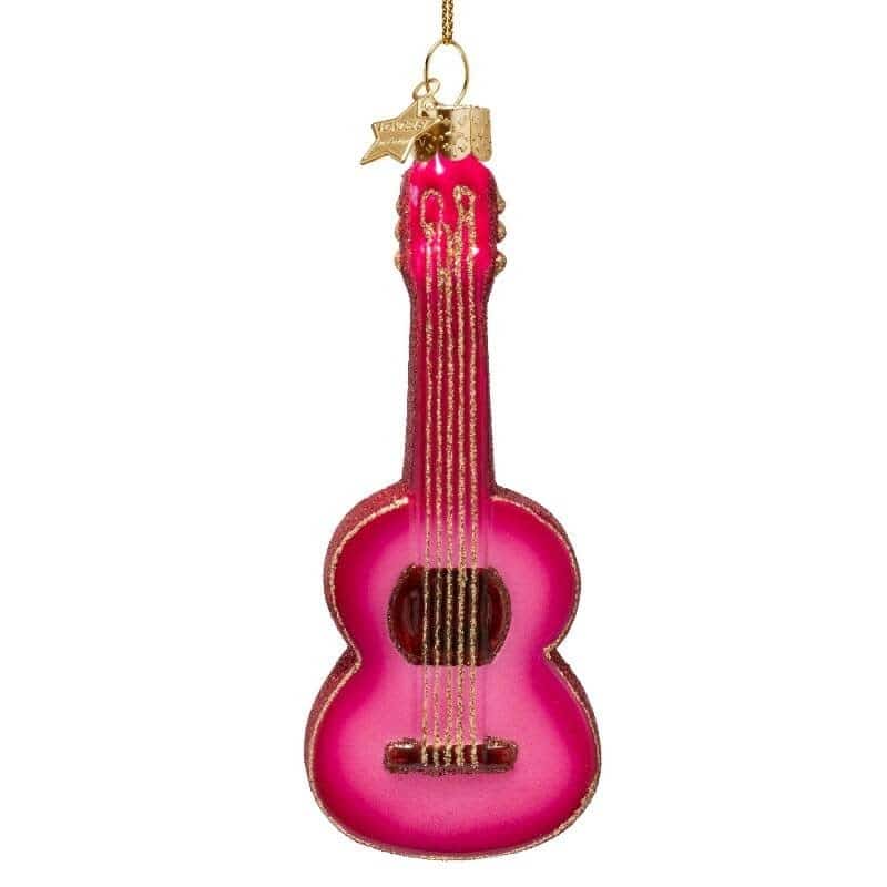 Ornament raspberry pink guitar