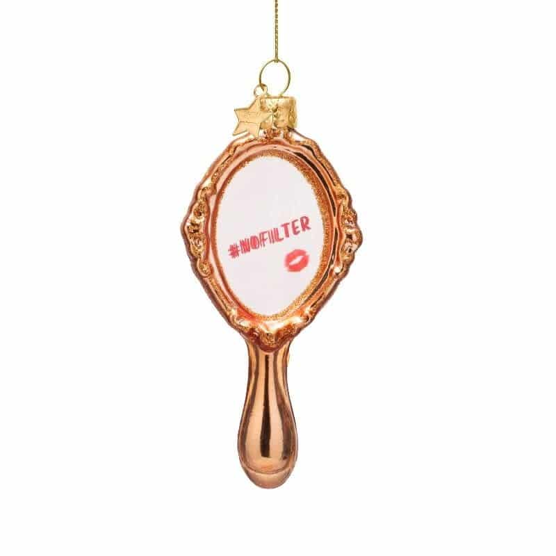 Ornament shiny copper no filter hand mirror