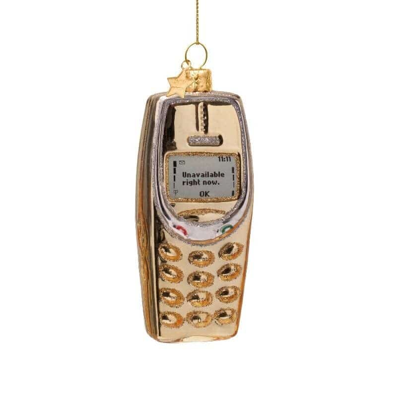 Ornament shiny gold cellphone