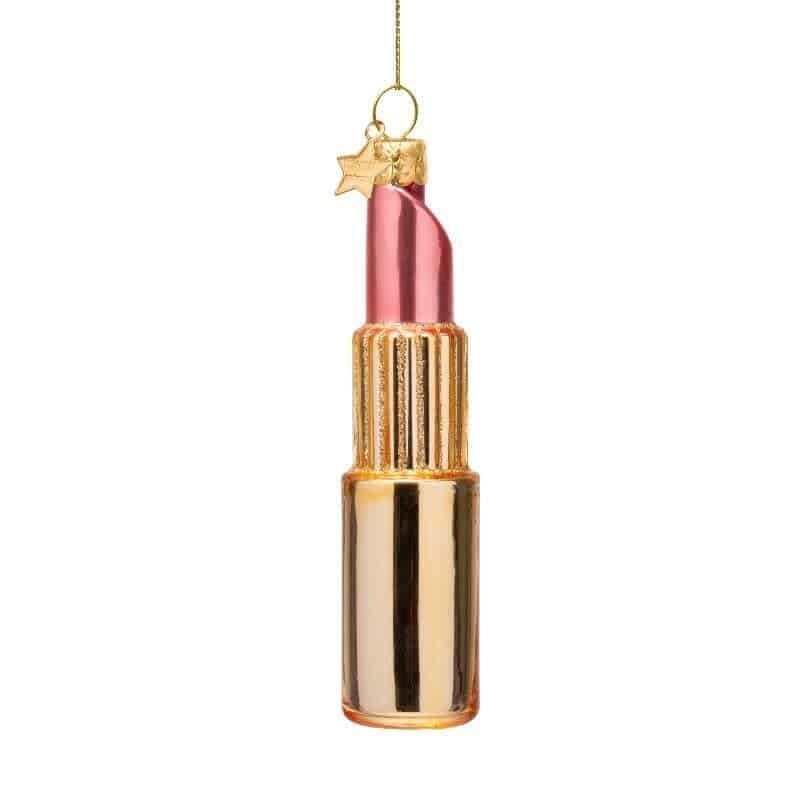 Ornament shiny gold/ pink lipstick