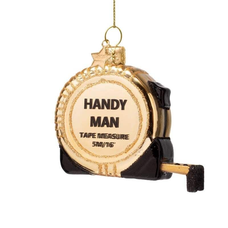 Ornament shiny gold tape measure