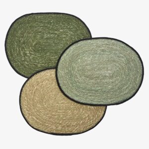 Oval seagrass placemat - Dark green, light green, natural, black