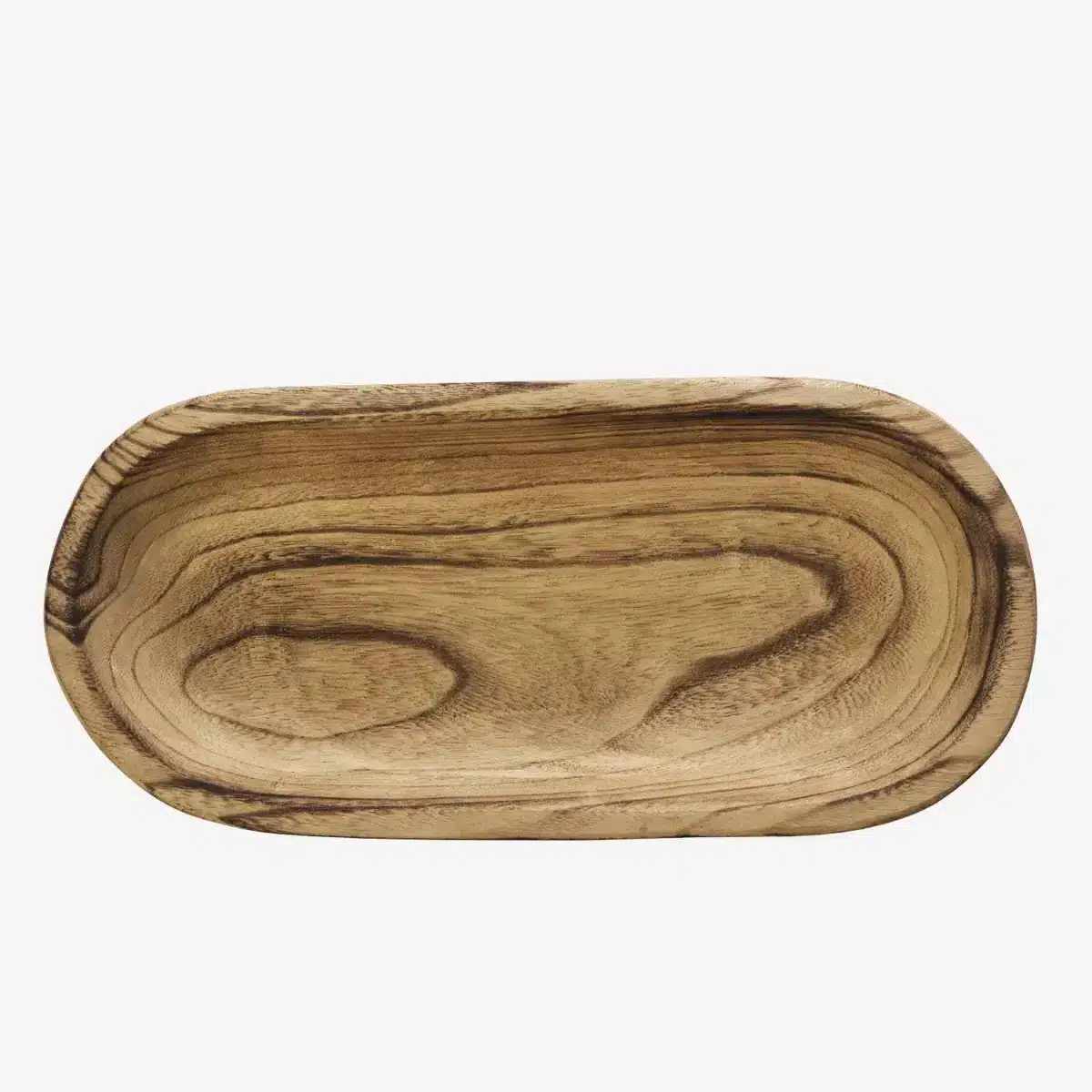 Oval wooden tray