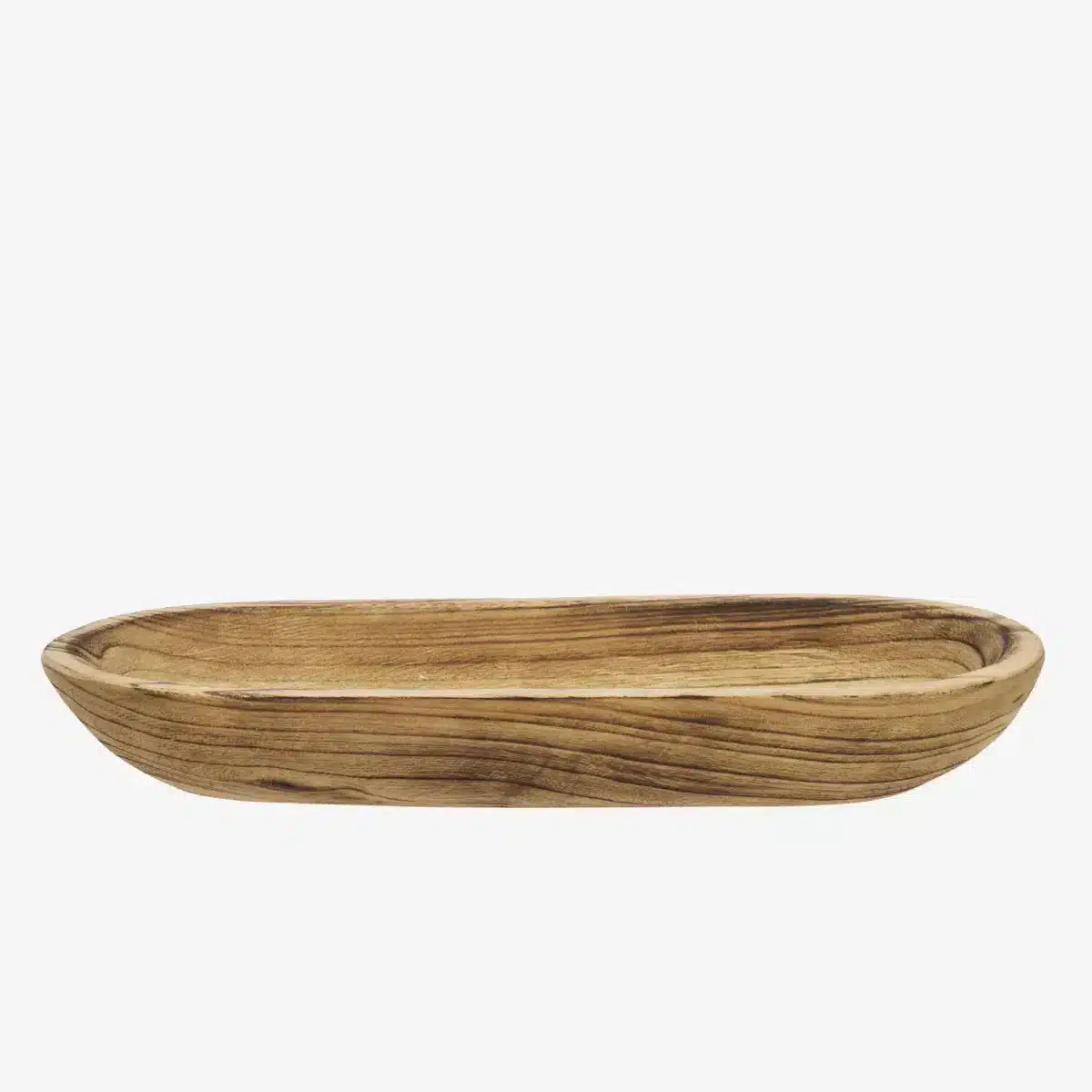 Oval wooden tray