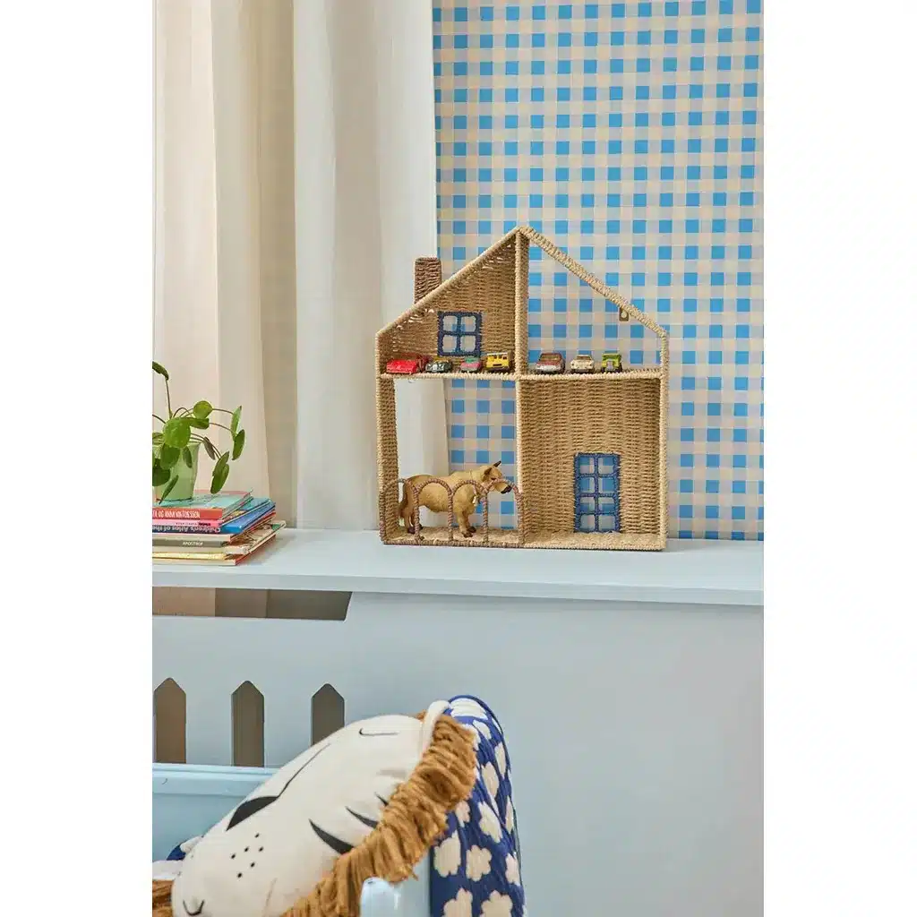 Paper Rope Shelf House - Blue