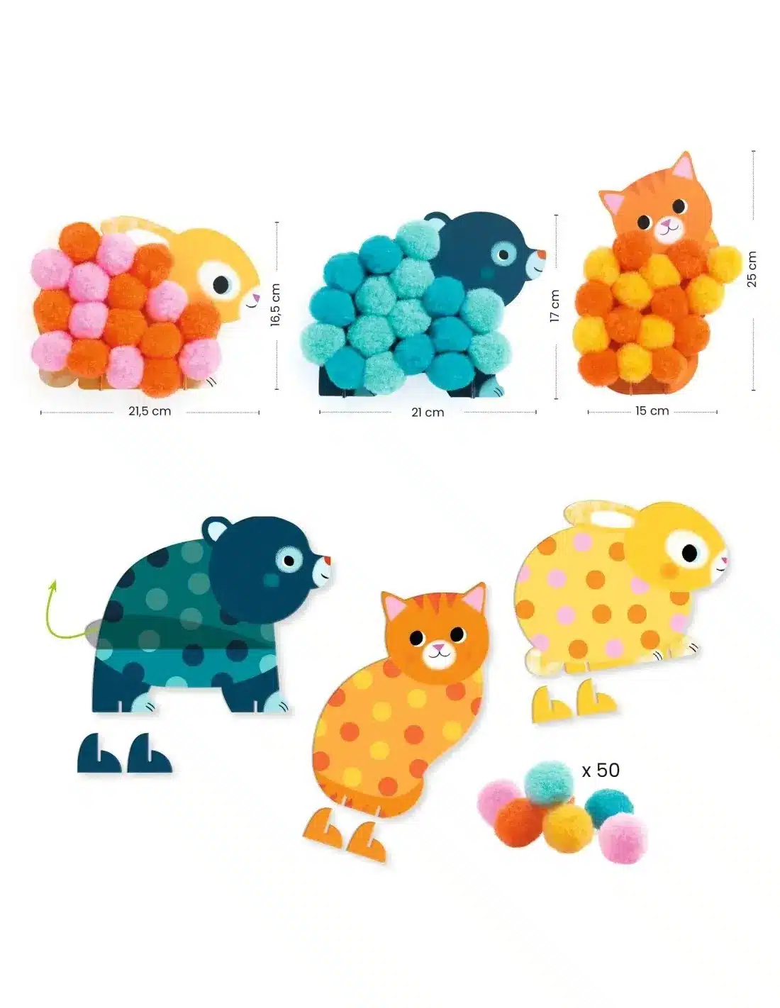 Pompomcollages Dieren