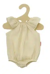 Poppen rompertje met ruches ecru (28-35cm)