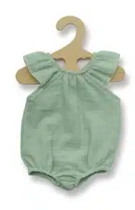 Poppen rompertje met ruches groen (28-35cm)