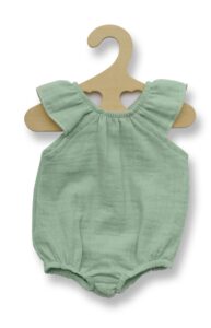 Poppen rompertje met ruches groen (35-45cm)