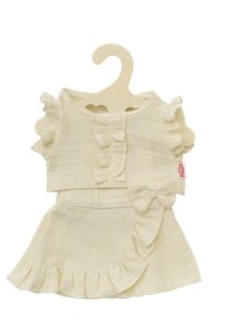 Poppen wikkelrok met top ecru (28-35cm)