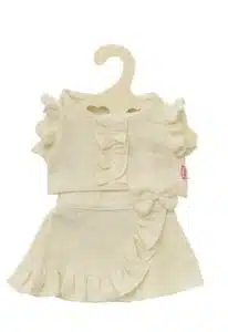 Poppen wikkelrok met top ecru (35-45cm)
