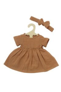 Poppenjurk met haarband caramel (35-45cm)