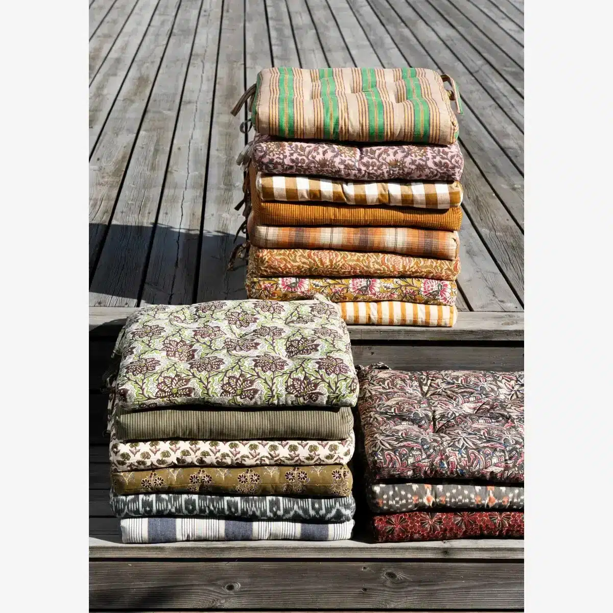Printed cotton mattress - Off white, brown, green
