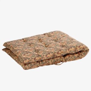 Printed cotton mattress - Peach, sea green, brown, sand