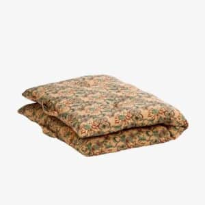 Printed cotton mattress - Peach, sea green, brown, sand