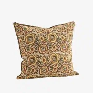 Printed cushion - Beige, tomato, hemp, green