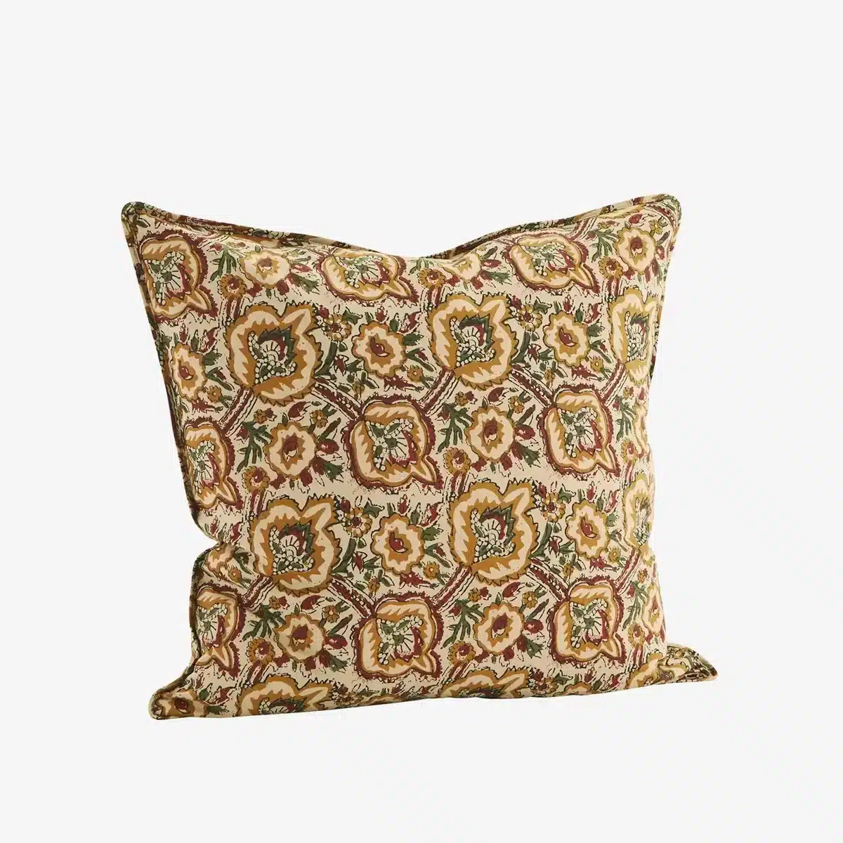 Printed cushion - Beige, tomato, hemp, green
