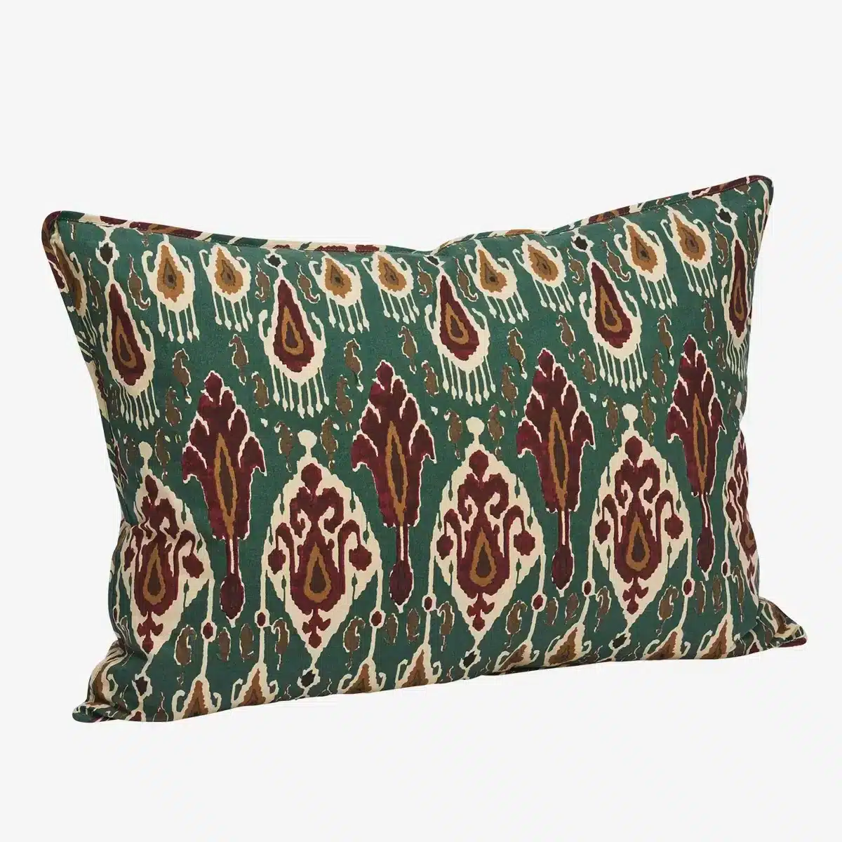 Printed cushion - Green, sand, pumpkin spice, syrah, greige