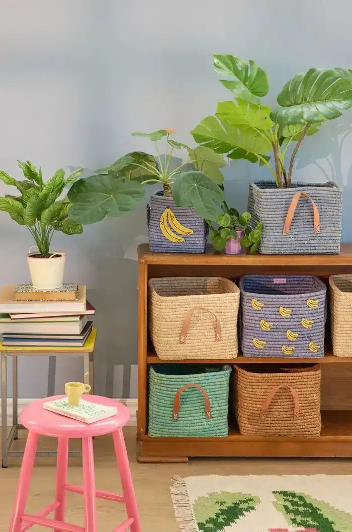 Raffia opbergmand - Bananen all over
