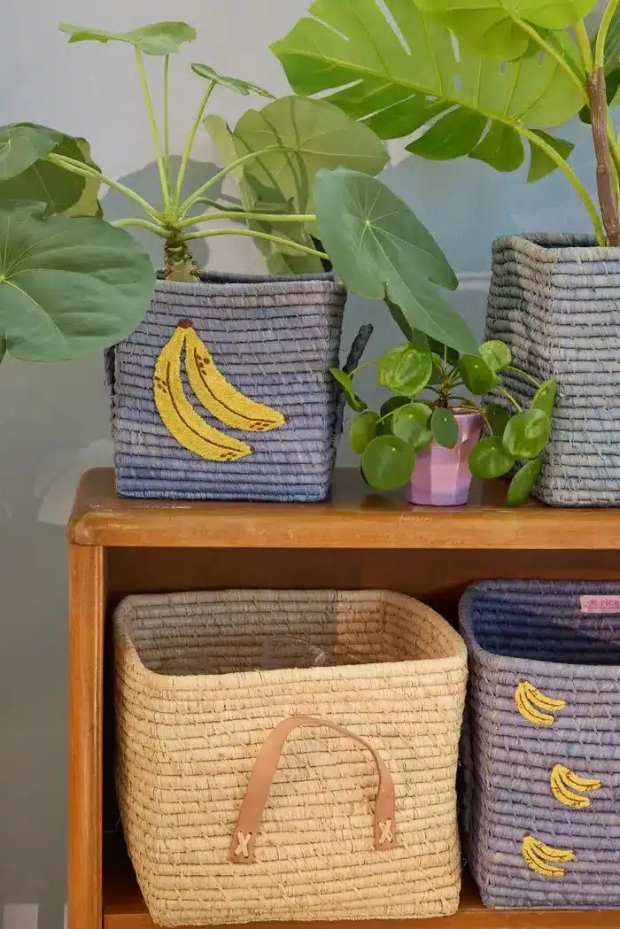 Raffia opbergmand - Grote bananen
