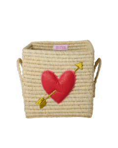 Raffia opbergmand - Hart Cupido