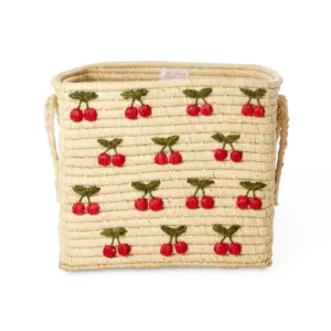 Raffia opbergmand - Kleine kersjes