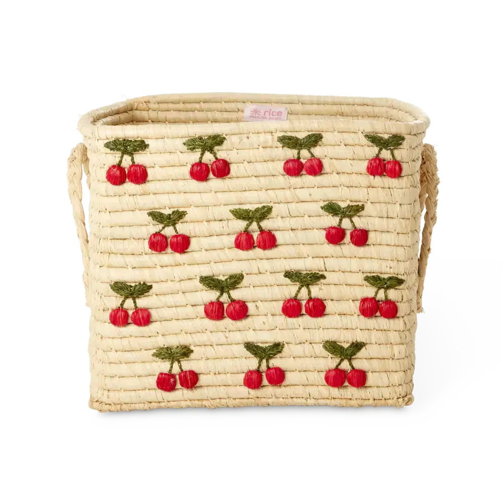 Raffia opbergmand - Kleine kersjes