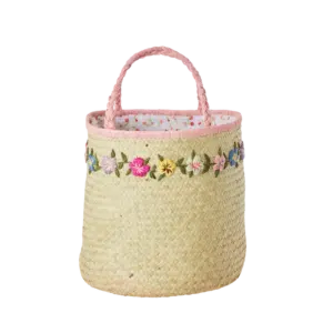Raffia Tas - Bloemen