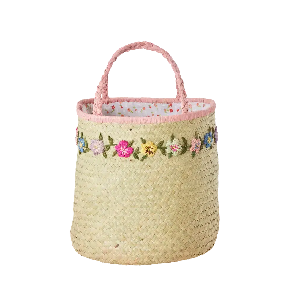 Raffia Tas - Bloemen
