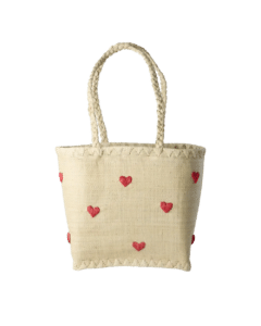 Raffia Tas - Hartjes