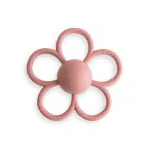 Rattle Daisy Teether Dusty Rose