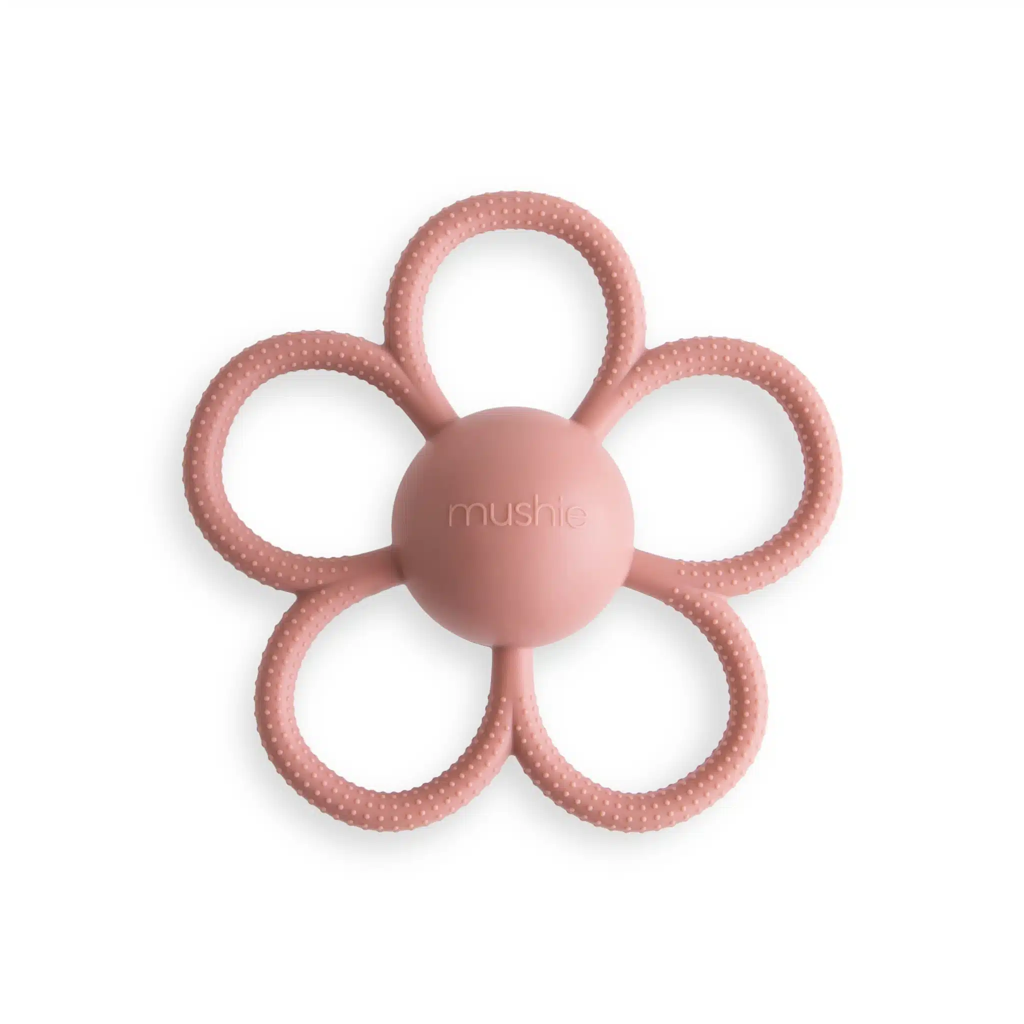 Rattle Daisy Teether Dusty Rose