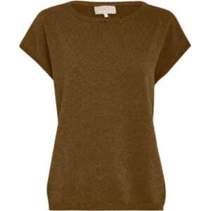 Remi Cap Sleeve Knit Top - Kangaroo Brown
