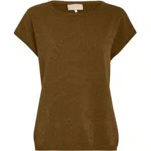 Remi Cap Sleeve Knit Top - Kangaroo Brown