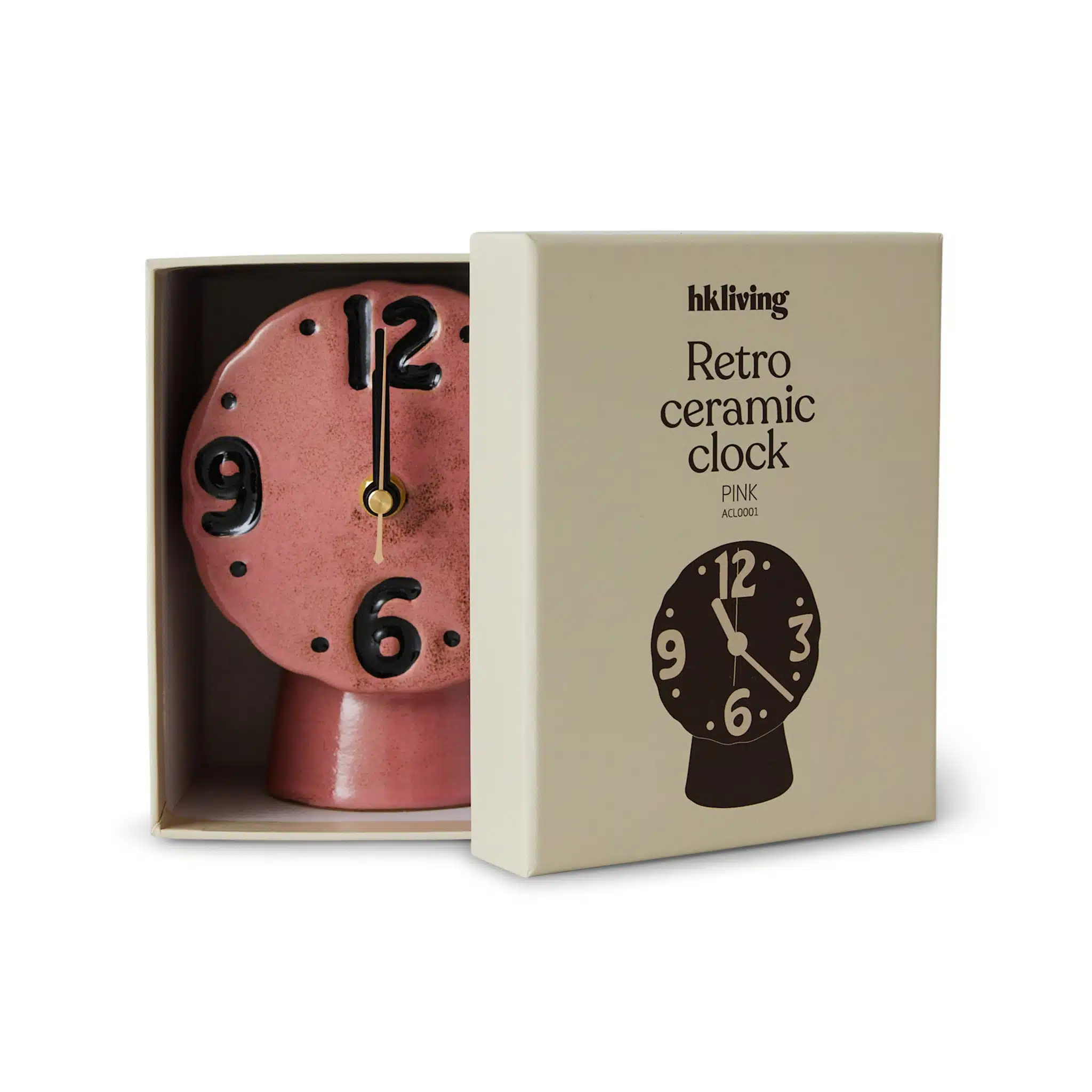 Retro ceramic clock - Pink