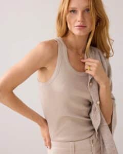 Rib tanktop cotton rib - Alpaca